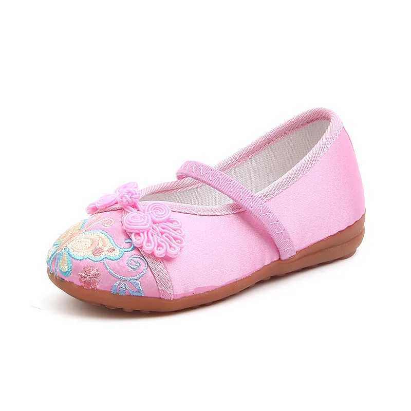 Girls Hanfu shoes childrens embroidered shoes flat shoes ethnic style cloth shoes students ancient style shoes girls performance shoes M250103
