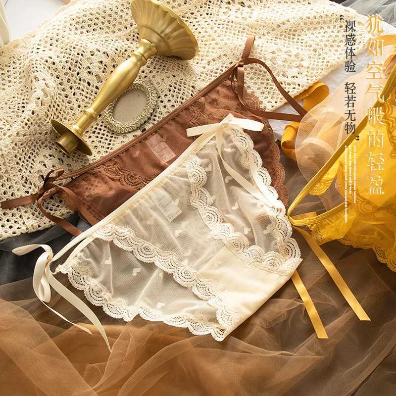 Womens Lace Bow Panties Comfort Hollow Out Briefs Heart Underwear Woman Sexy Pantys Intimates Underpants M L XLXJ250103