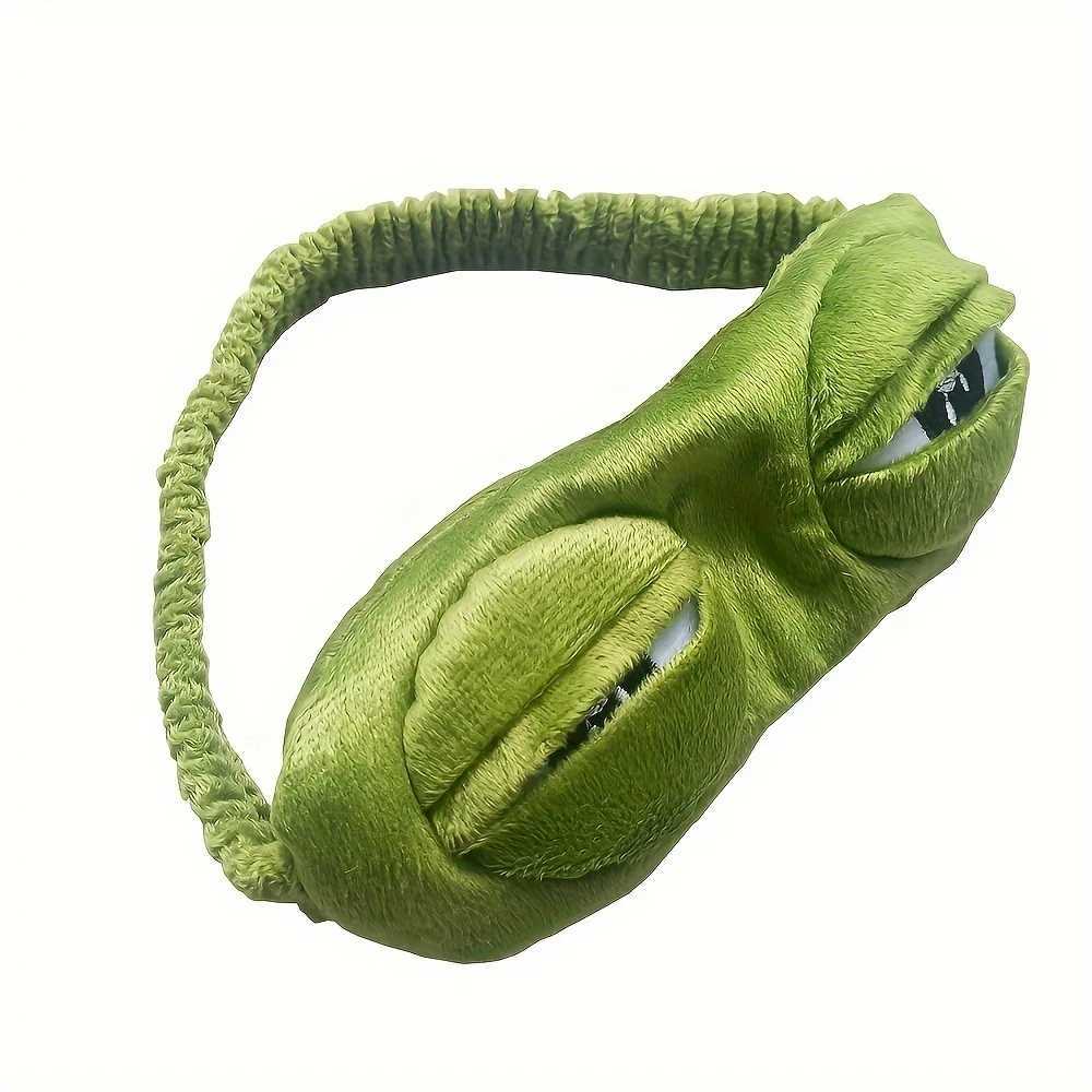 3D Sad Frog Sleep Mask Natural Sleeping Eyeshade Cover Shade Eye Patch Women Men Portable Blindfold Travel Eyepatch Xmas GIftXJ250103
