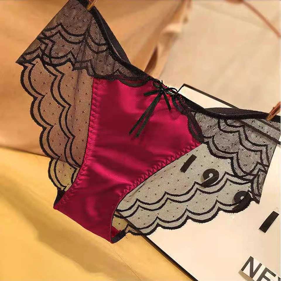 Women Lace Panties Lingerie Soft Satin Silky Underwear Knickers Briefs Seamless UnderpantsXJ250103