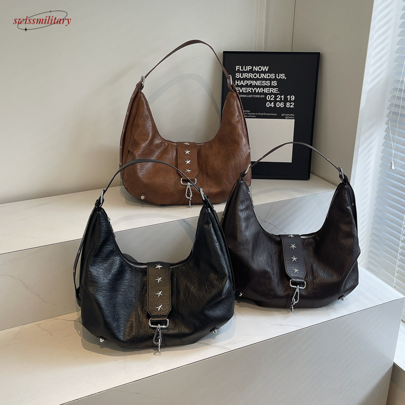 Tote texture casual large capacity shoulder soft leather lazy style versatile commuting bag for women #39 swissmilitary