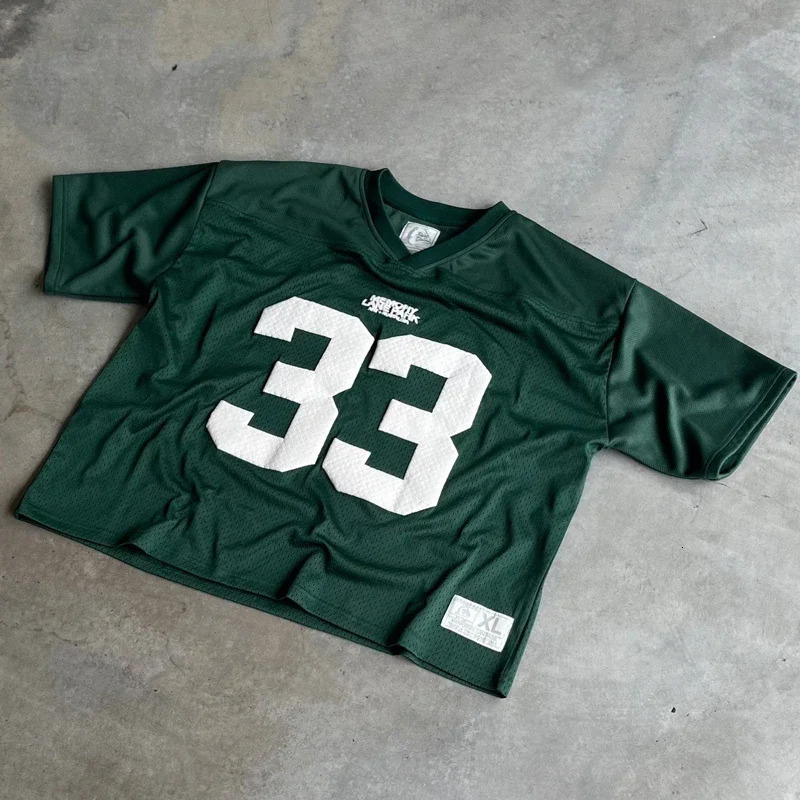 Y2K T Shirt Mesh Quick Dry Number 33 Sports Wear Streetwear Oversized T Shirt Men Women College Training Wear 250103