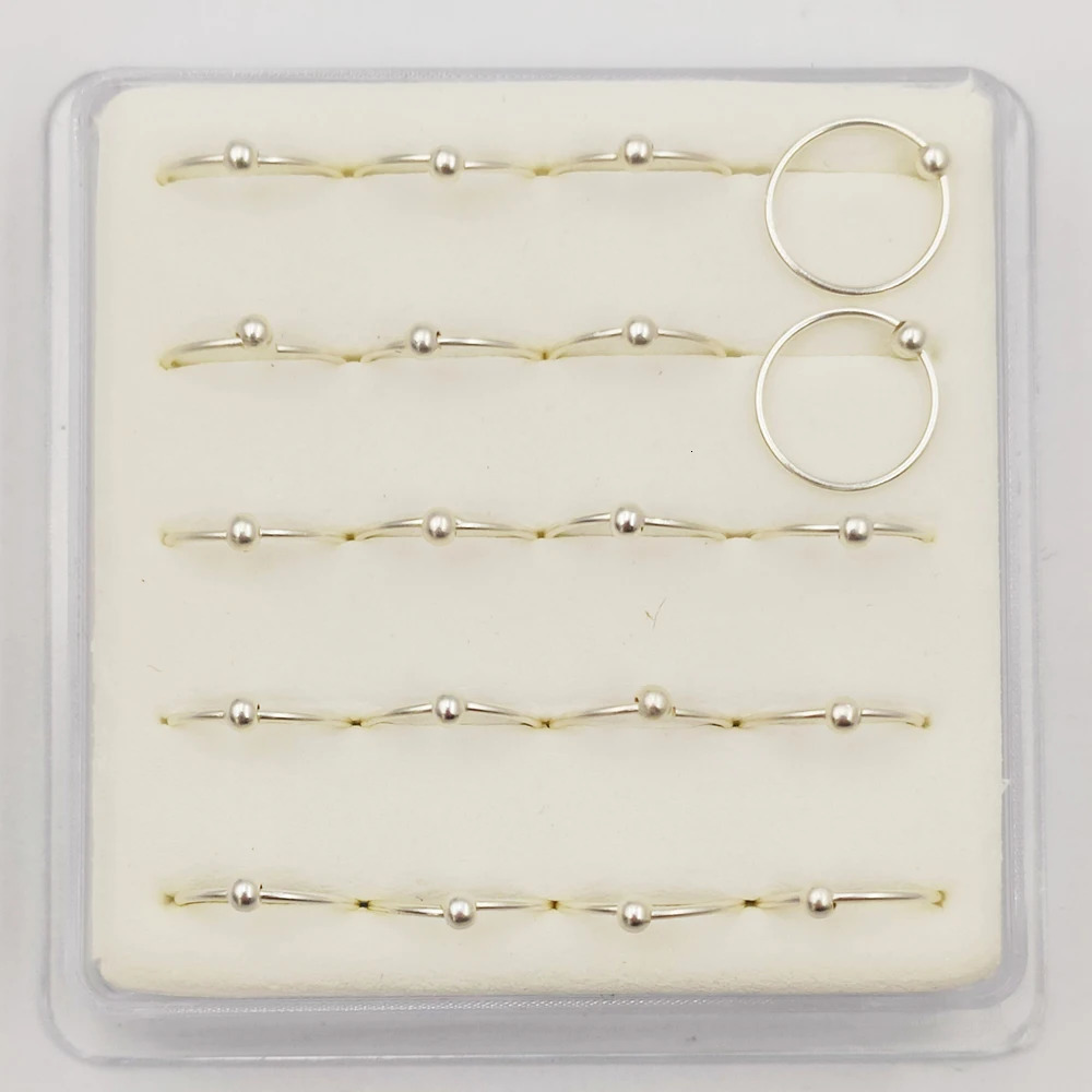 925 Sterling silver Nose ring trendy helix cartilage tragus nose piercing jewelry 6mm 8mm 10mm 20pcs/pack 250103