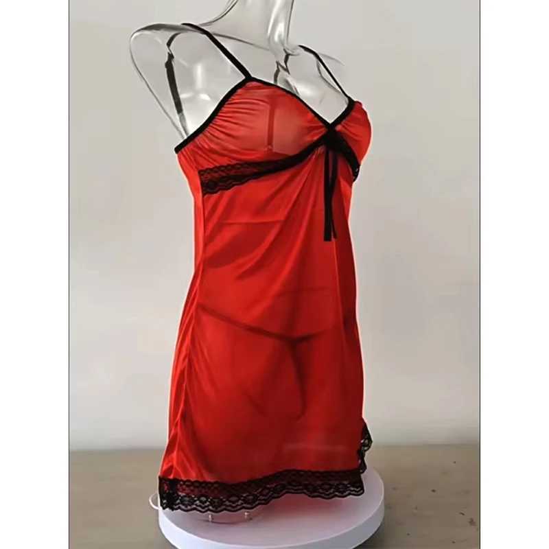 Womens sexy sleepwear large-sized lace hanging sleepwear sleeveless sleepwear V-neck sleepwear multi-color optional sleepwear W250103