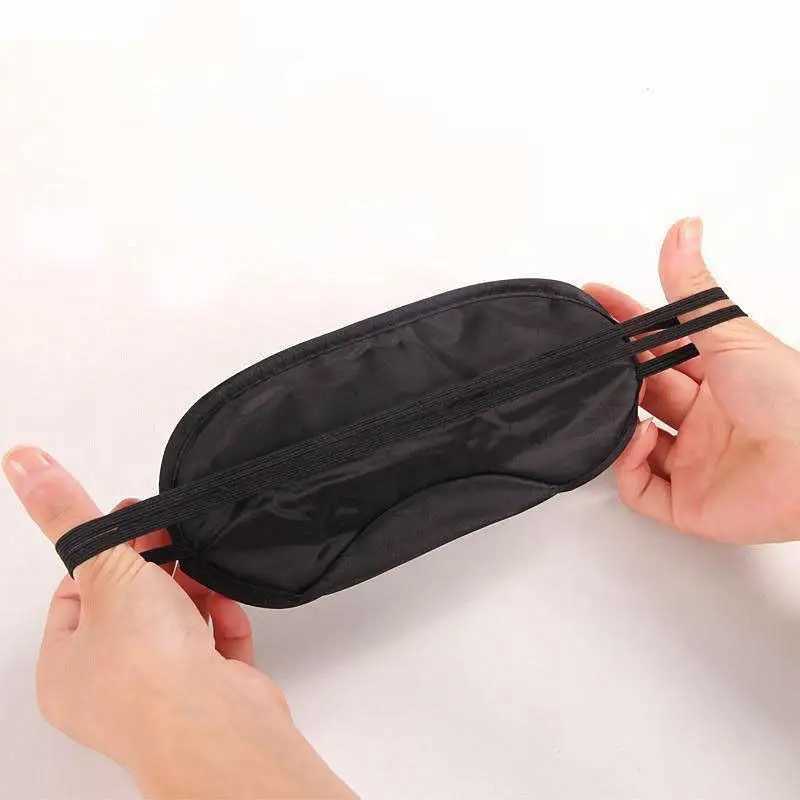 1pc Black Sleep Mask Natural Sleeping Eye Mask Eyeshade Cover Shade Eye Patch Women Men Soft Portable Blindfold Travel EyepatchXJ250103