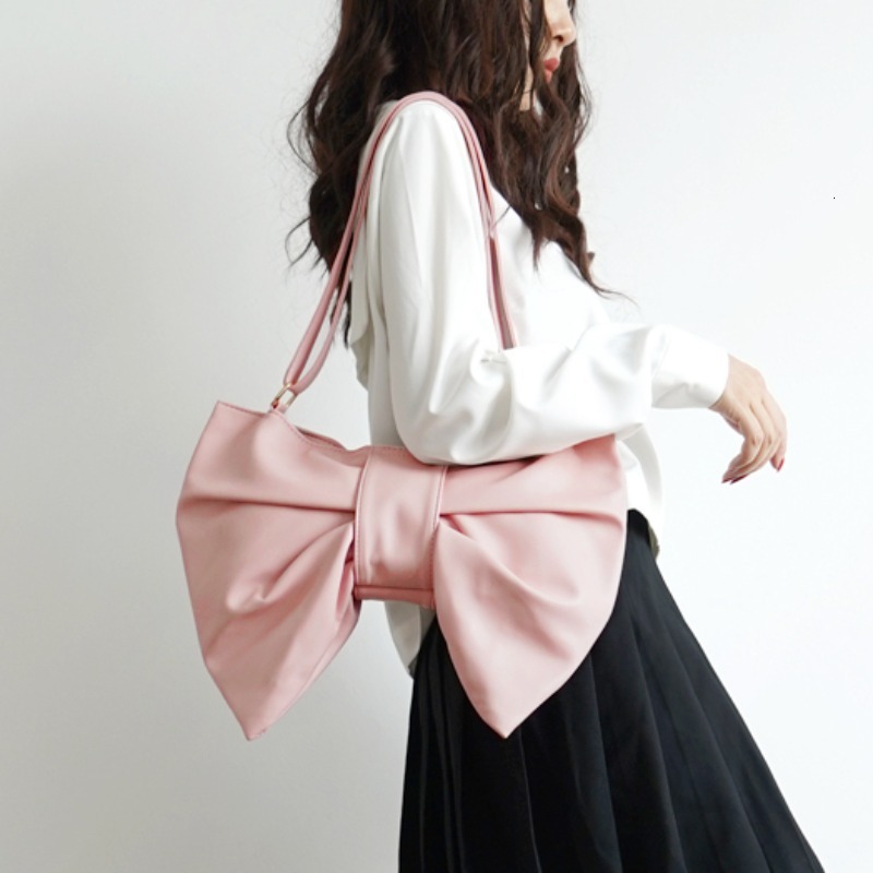 Fashion Chic PU Bow Shoulder Personality Lolita Elegant Totes For Women JK Uniform Underarm Crossbody Bag 2025