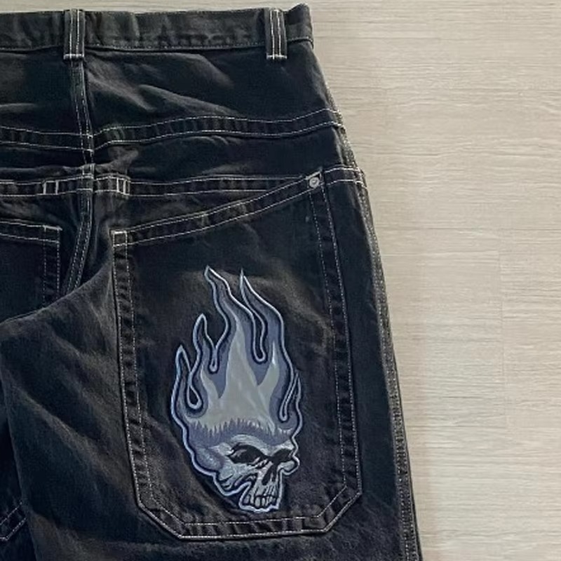 Y2K Jeans Vintage Embroidered High Quality Baggy Hip Hop Gothic Streetwear Haruku Men Women Fashion Wide Leg Jeans