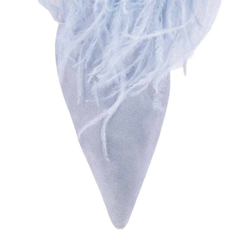 Black Fur Knee-length Boots Women Sexy Pointy Toe High Heels Furry Suede Outfit Ladies Trendy Party Warmly Winter Shoes 34-43