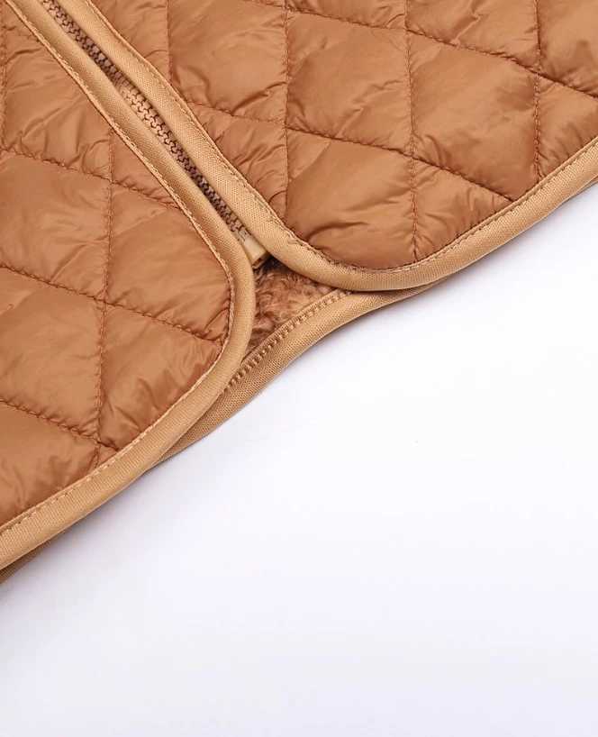 Winter Womens Zipper Design Patch Work Teddy Puff Coat Temperature Womens Clothing Casual Long Sleeve Jacket M250103