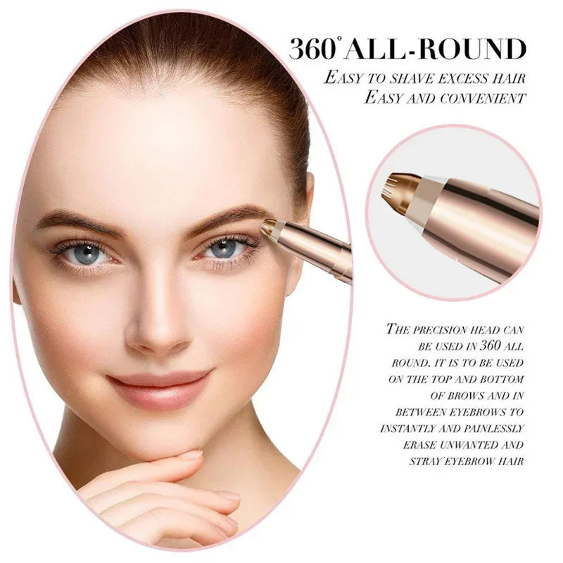 Electric Eyebrow Trimmer Electric Face Eyebrow Hair Trimmer Mini Portable Women Body Shaver Remover Painless Beauty Hair Removal 241226