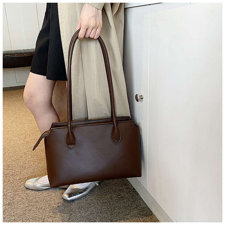 Women's Bags Tote New Row Handbag Premium Texture Shoulder Large Capacity Solid Color Underarm Bag