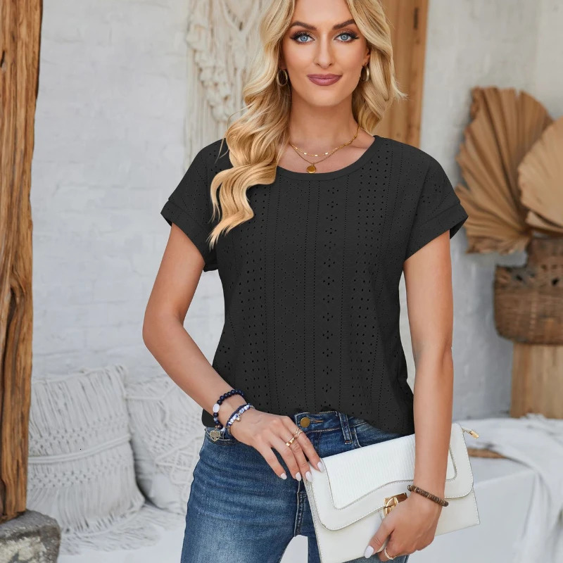 Solid color casual loose womens clothing retro womens oversized shirt for summer elegant young womens top 250102