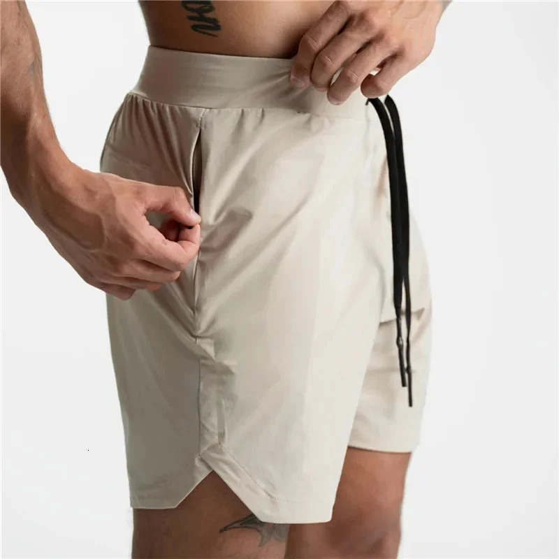 Summer jogger Shorts Men gym Fitness Running Quick Dry Male zipper pocket Bodybuilding Sport Short Pants men 250103