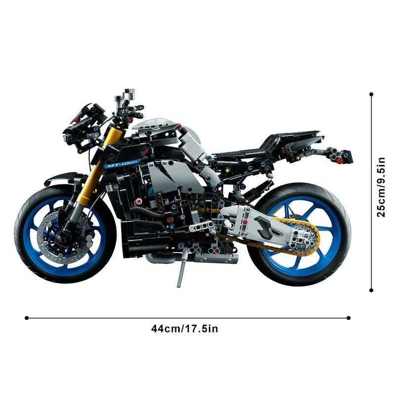 Free shipping 1478PCS Technical Motorcycle Building Blocks Model Racing Motorbike Bricks Famous Yamahas MT-10 SP Moc 42159 Toys for Kids Gifts
