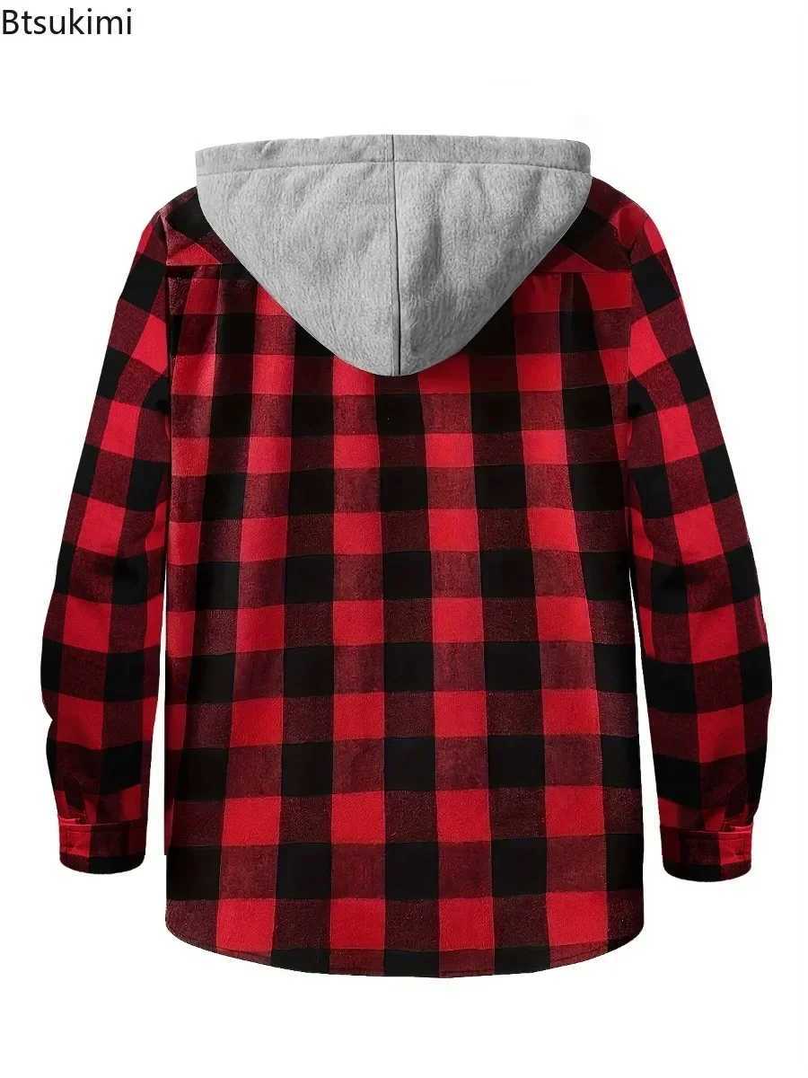 Spring and autumn mens plain weave shirt loose casual long sleeved shirt jacket fashionable hooded cardigan jacket mens simple sports top W250103