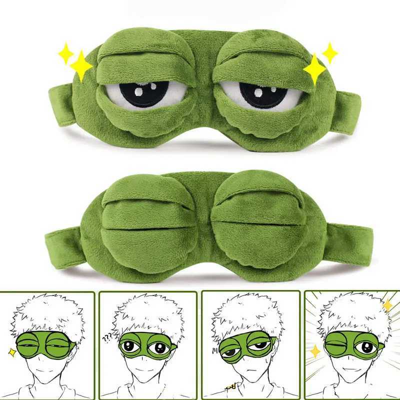 Sleep Eye Mask 3D Cute Frog Padded Shade Cover Sleeping Close/Open Funny Mask Novely Eye Patch Sleeping RestXJ250103