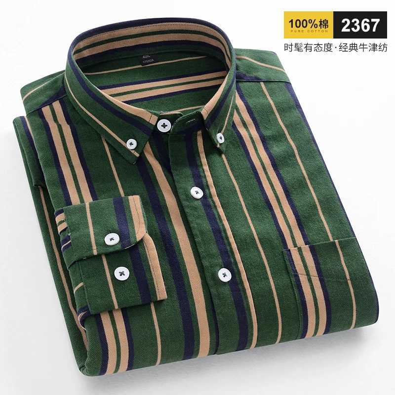 Fashionable 100% pure cotton long sleeved mens shirt suitable for casual plain weave shirts soft plain weave designer clothing W250103
