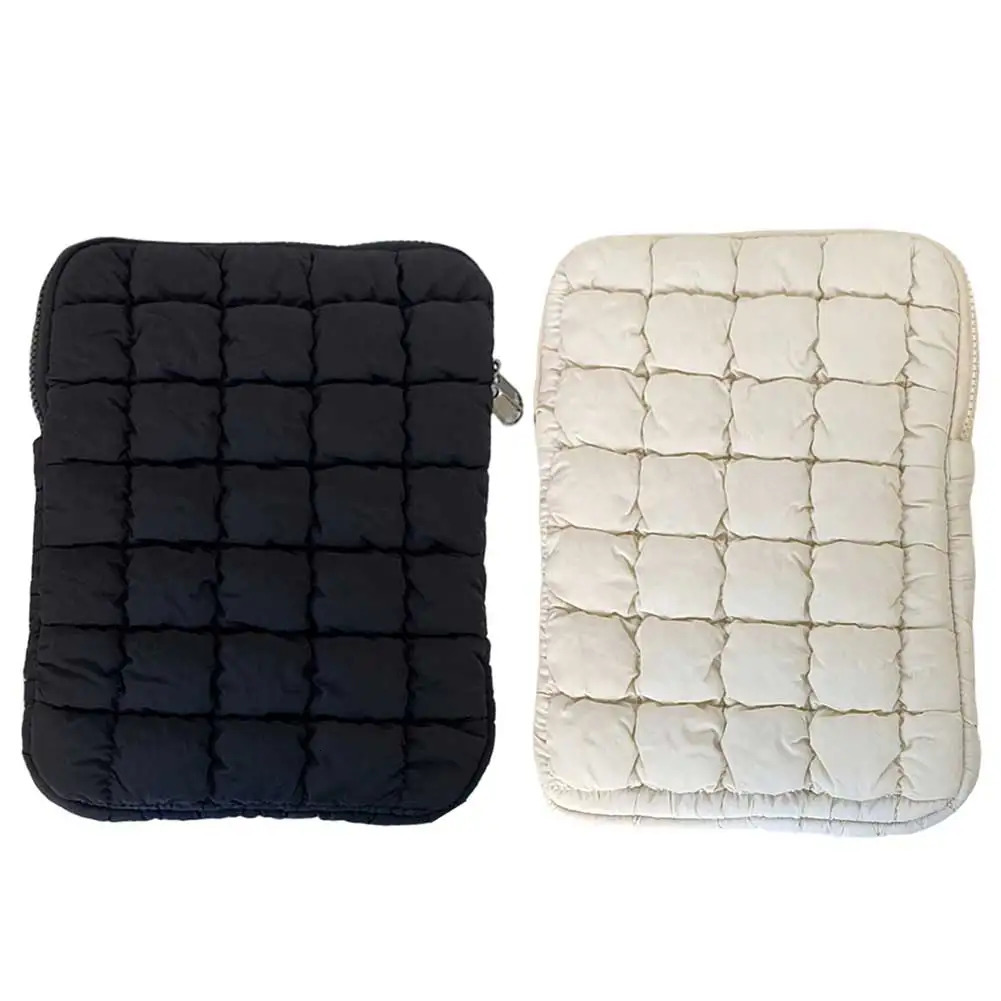 Quilted Laptop Bag Fluffy Padded Laptop Case Protective Travel Messenger Briefcase for 11/13-14/15-15.6 Inch Notebook and Laptop 250102