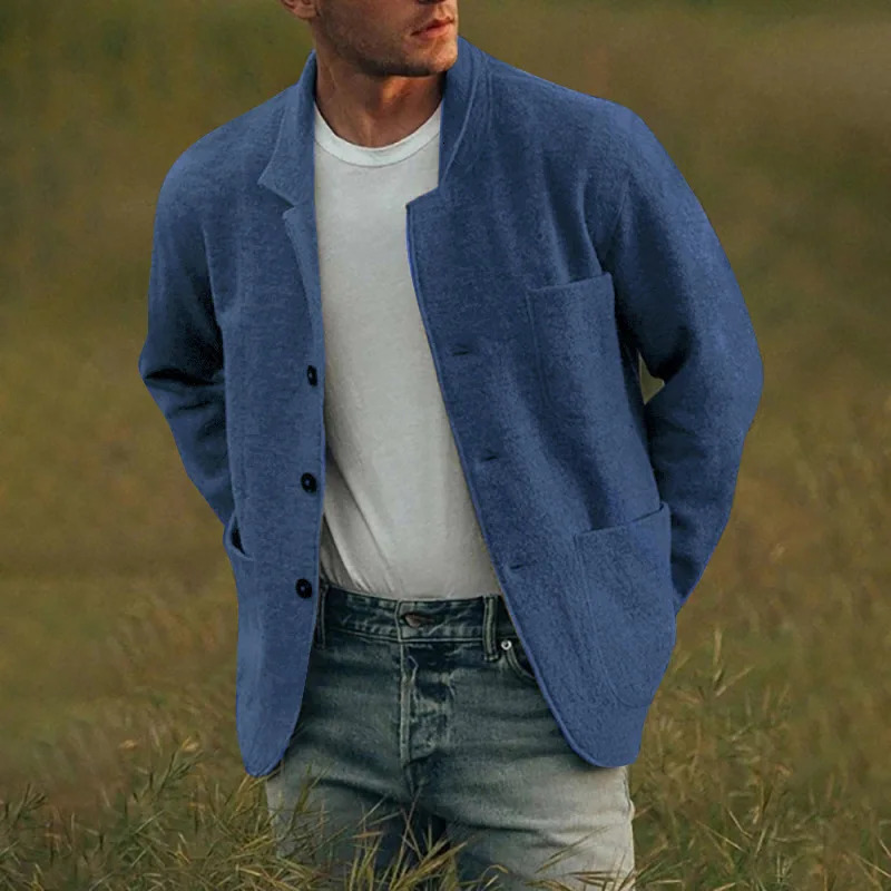 Men Woolen Coat Stand Collar Solid Color Windproof Autumn Winter Thicken Trench Coat Overcoat Business Windbreaker Streetwear 250103