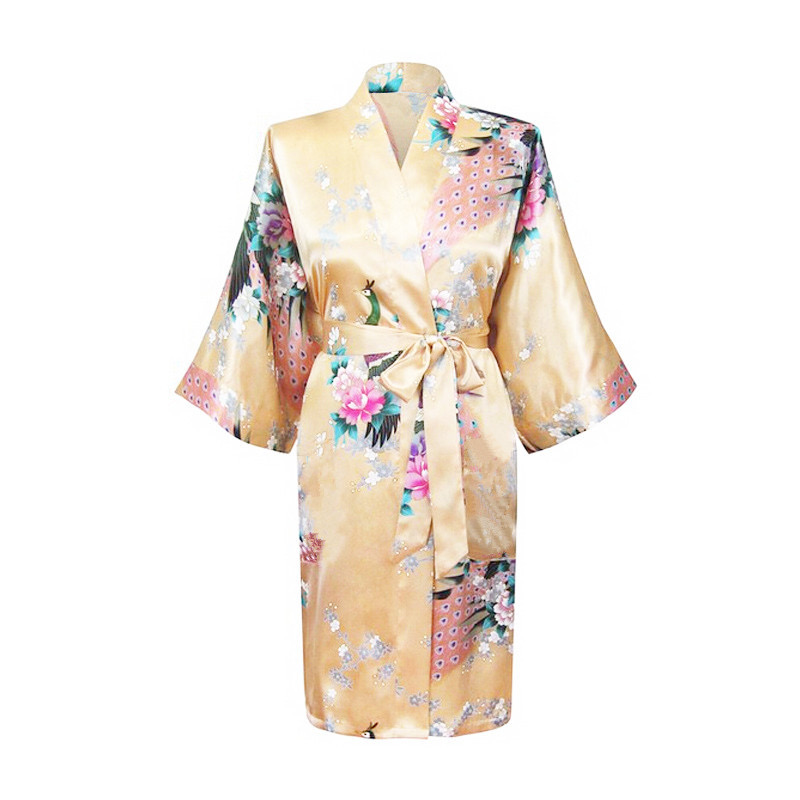 womens Solid royan silk Robe Ladies Satin Pama Lingerie Sleepwear Kimono Bath Gown pjs Nightgown 17 colors