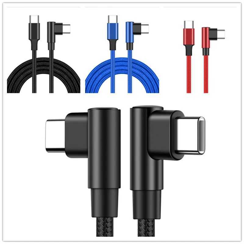 90 Degree Elbow Type-c Cables 20V 3A 60W PD Fast Charging Type C To Type C Male to Male USB Type-C Devices 0.2m 1m 2m 3mXJ250103