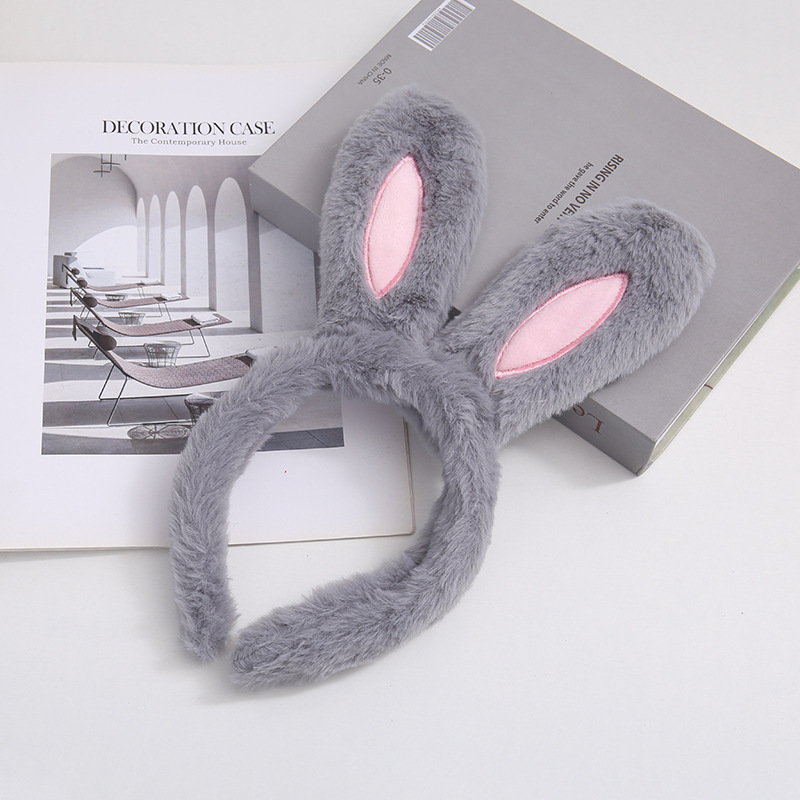 Cartoon Plush Hair Hoop Girl Cute Rabbit Ears Fury Headband Autumn/Winter Press Hair