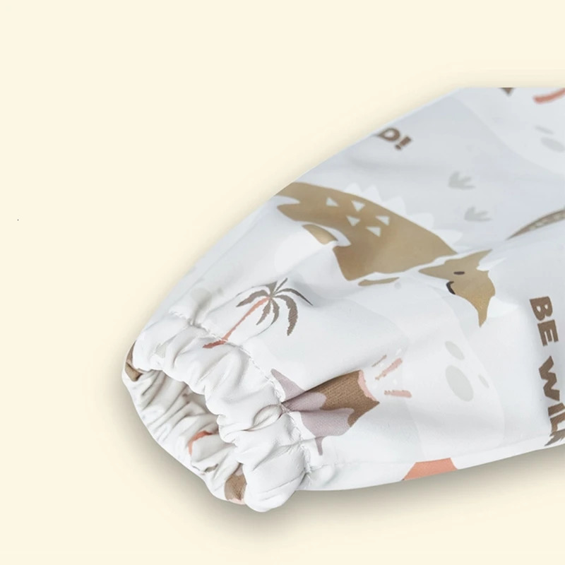Short Sleeved Baby Drooling Bib Reversible Burping Cloth Waterproof for 12-36 Month with Front Pocket Baby Eating Bib 250103
