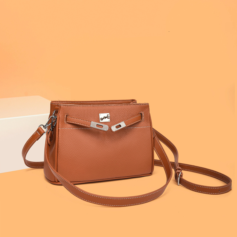 Women Cowhide Genuine Leather Crossbody Bag Lady Fashion Retro Underarm Bags Female Designer Shoulder Handbag For Ladies