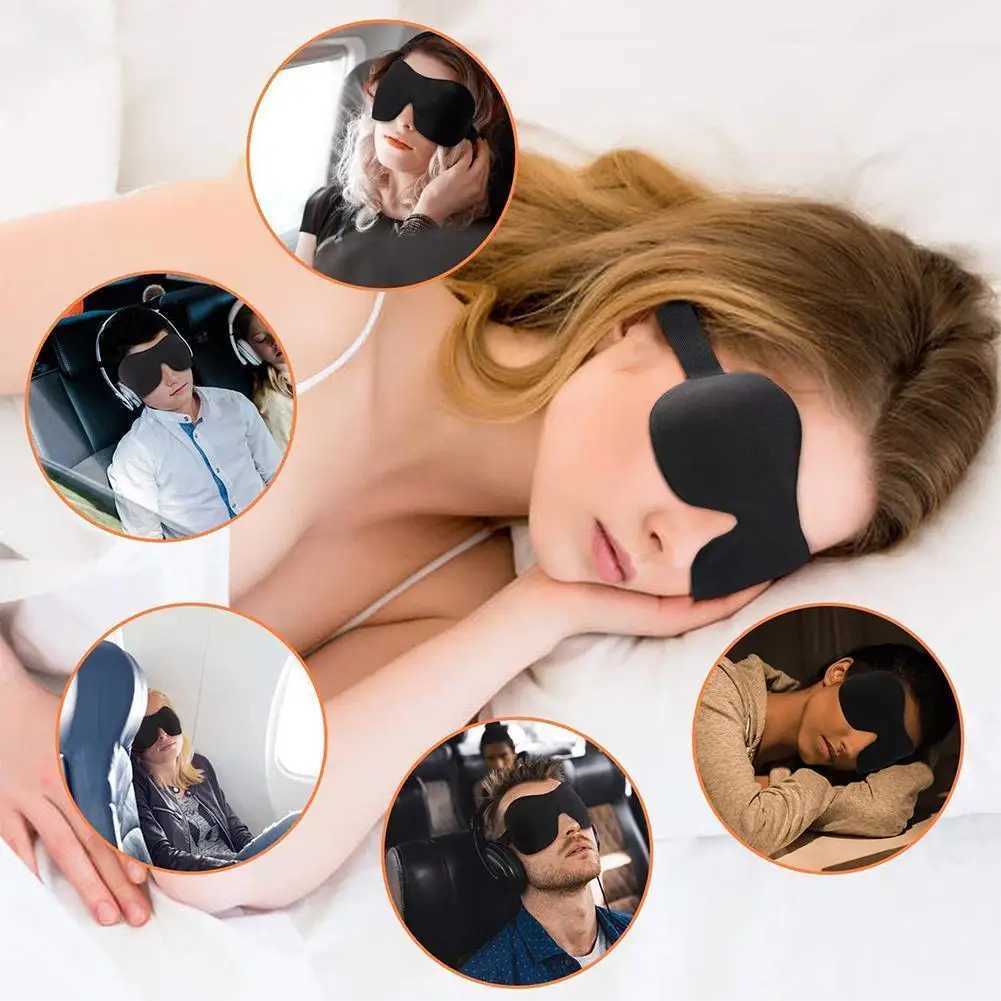 1PC 3D Eyeshade Sleep Mask Natural Eye Sleeping Mask Cover Eye Patches Women Men Soft Blindfold Travel Eyepatch XJ250103