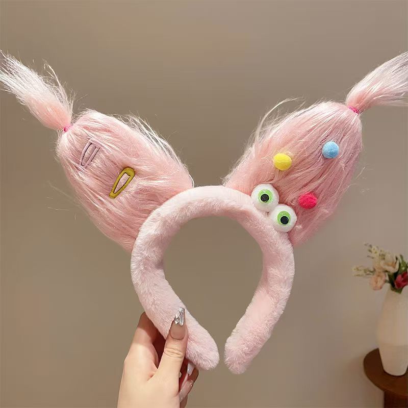Ugly and cute headband big eyes tied hair braided hair high cranial hair hair hairpin explosive hair monster face washing adult funny Sanfu ugly child