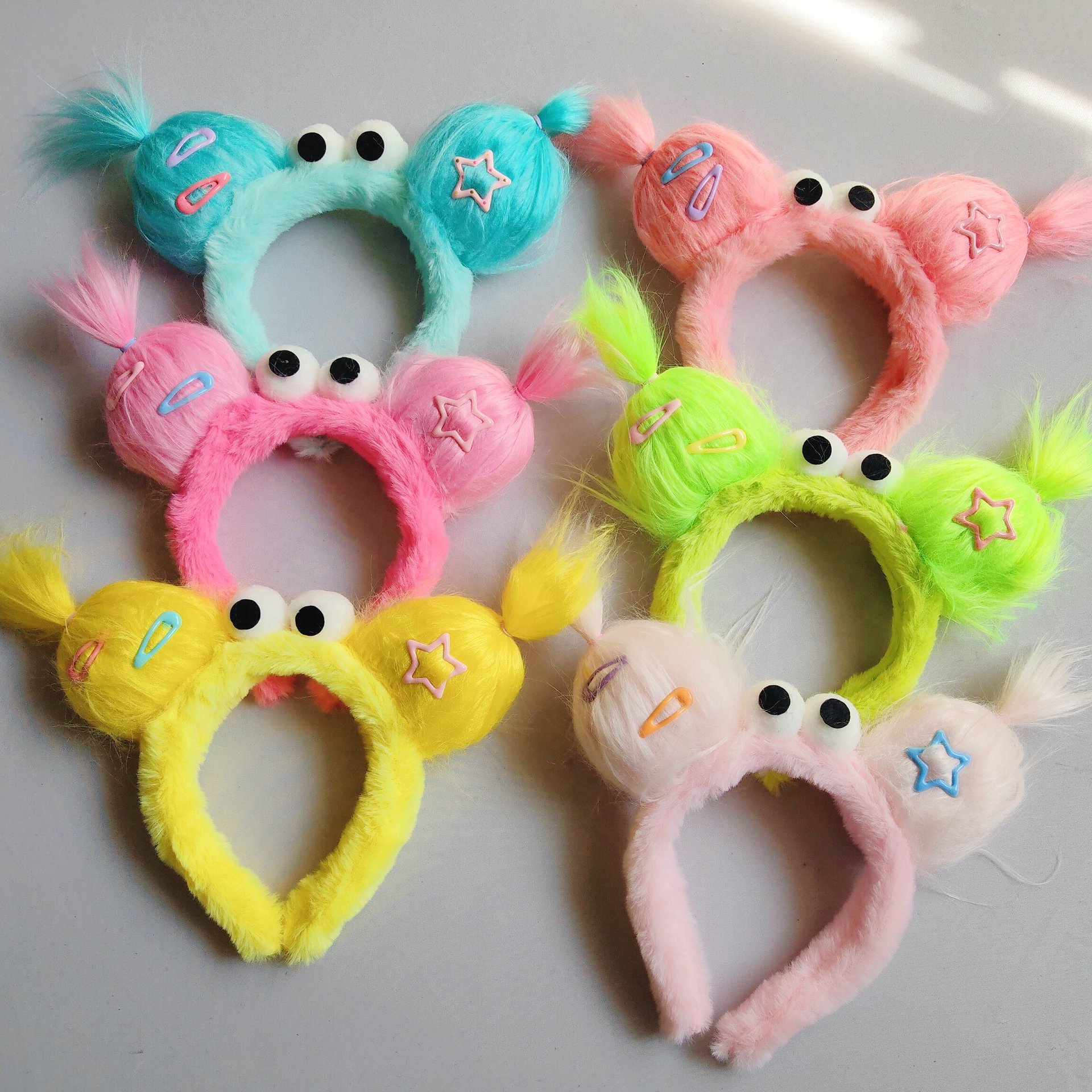 Ugly and cute headband big eyes tied hair braided hair high cranial hair hair hairpin explosive hair monster face washing adult funny Sanfu ugly child