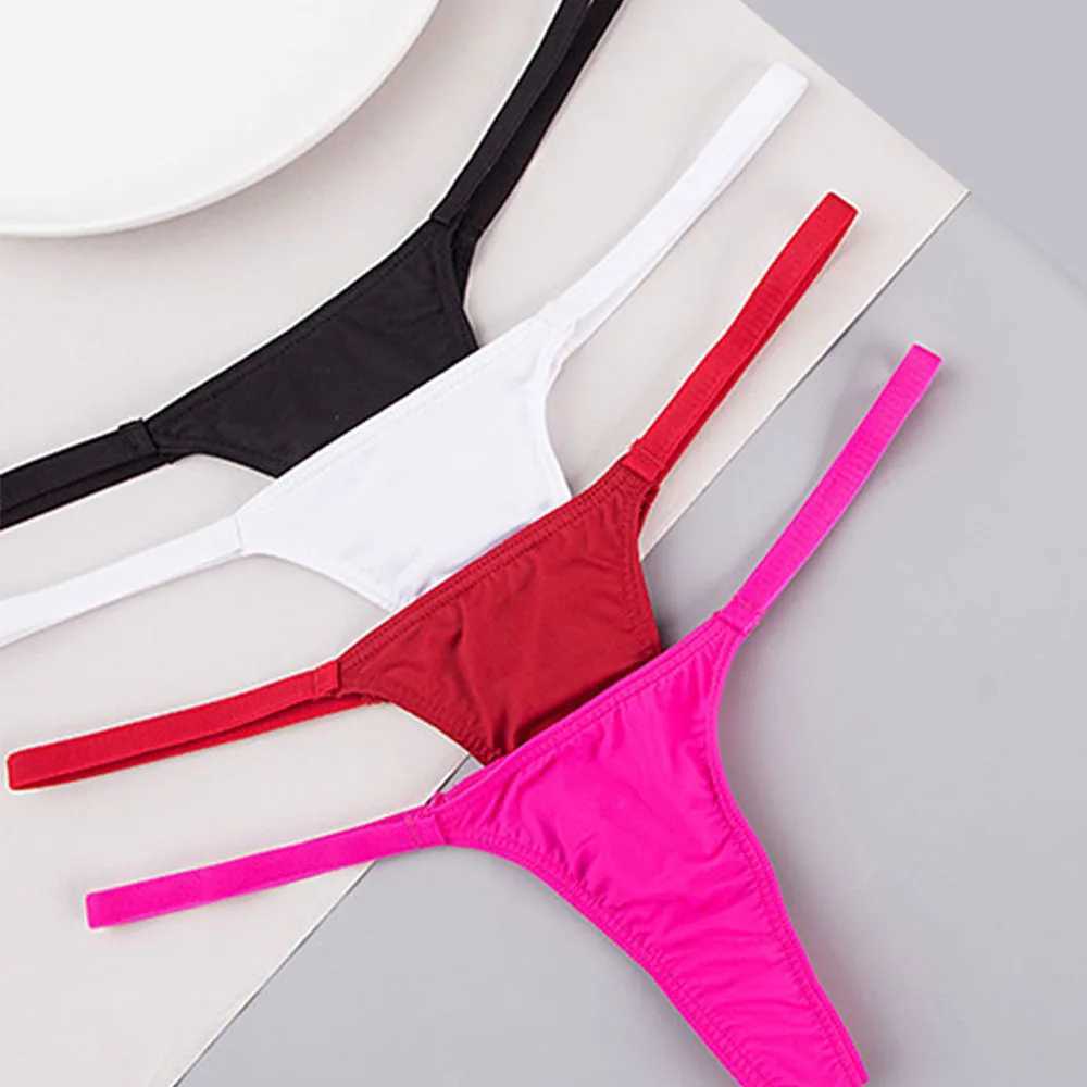 Womens intimate low rise cotton milk silk T-shaped back cotton G-striped sexy thong womens underwear W250103