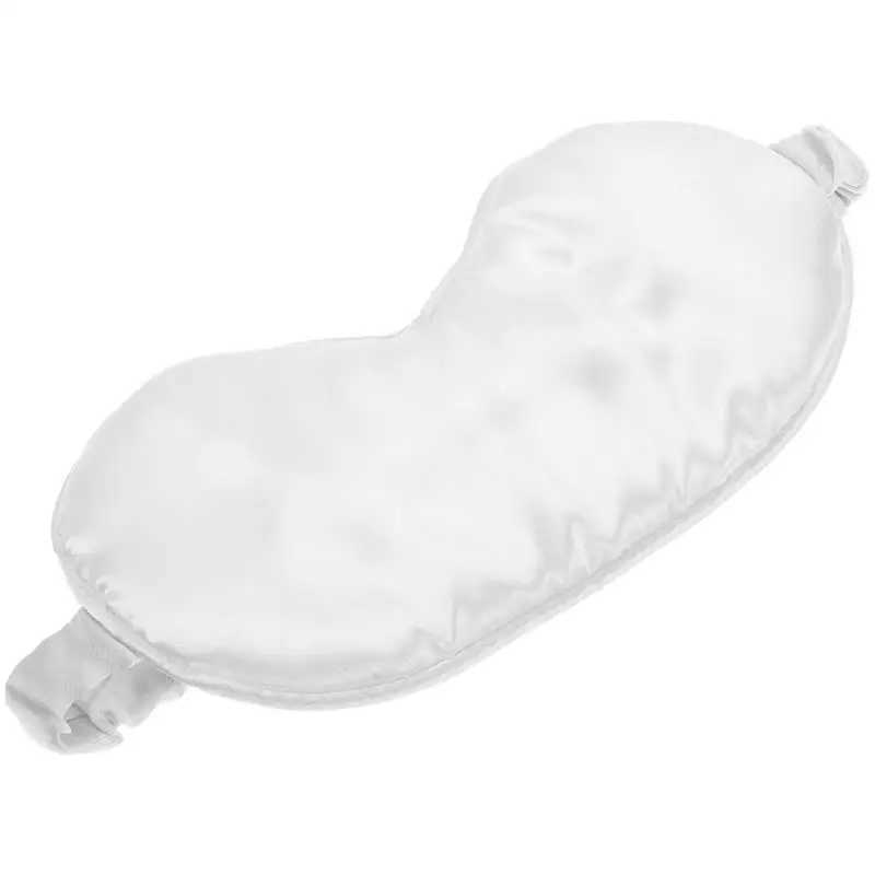 1Pc Silk Sleeping Eyeshade Double Sided Silk Eye Mask Breathable Blindfold Night Eye Patch Sleeping Eye Mask Eye Care (White)XJ250103