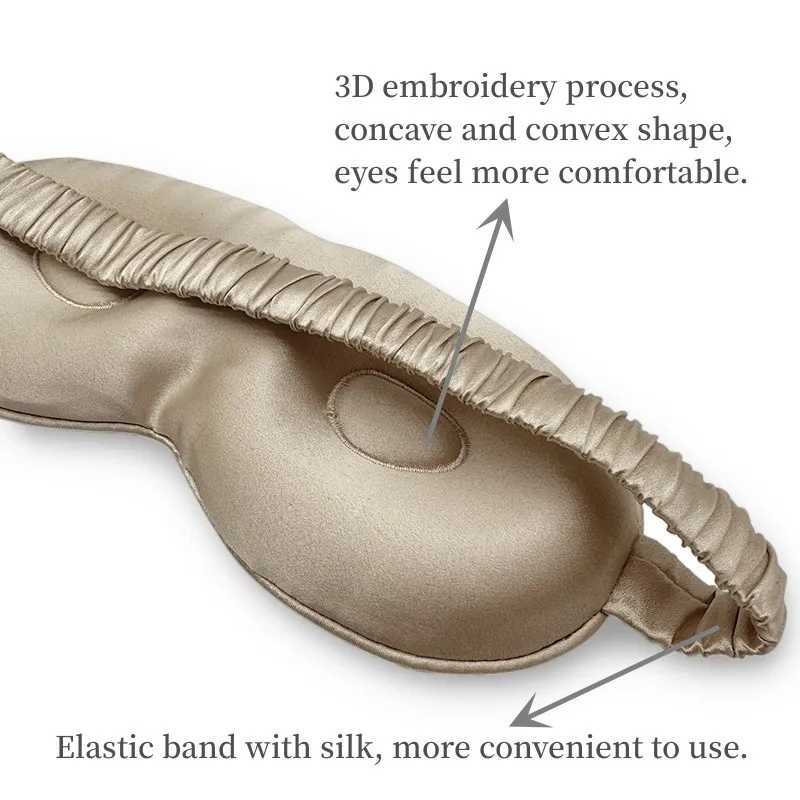 25MM Silk Sleep Eye Mask 1pc 3D Eyeshade Solid Colors 100% Mulberry Silk Soft Blindfold Travel YogaXJ250103