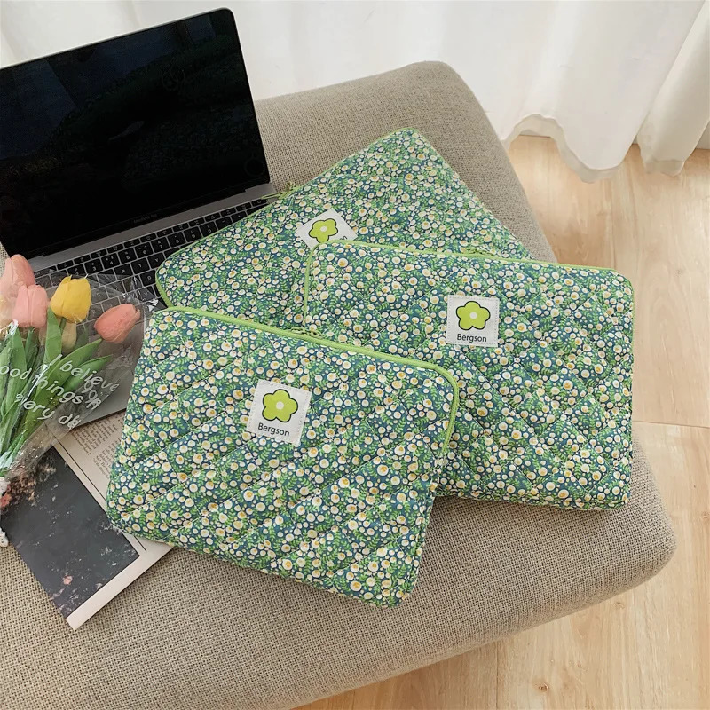 Laptop Bag 13.314 InchSleeve Case For Macbook Air Pro Notebook Computer PC Lady Women Flowers Lattice Gift Dropship 8827 250102