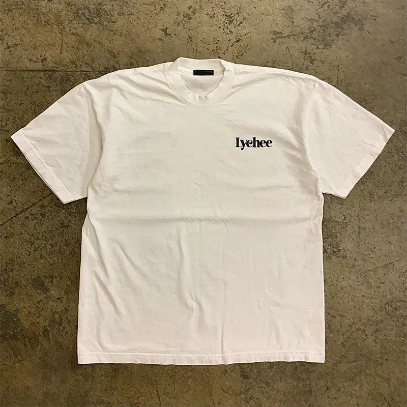 Harajuku Y2k clothing retro fashion printed T-shirt street hip-hop T-shirt cotton crew collar top summer mens T-shirt 250102