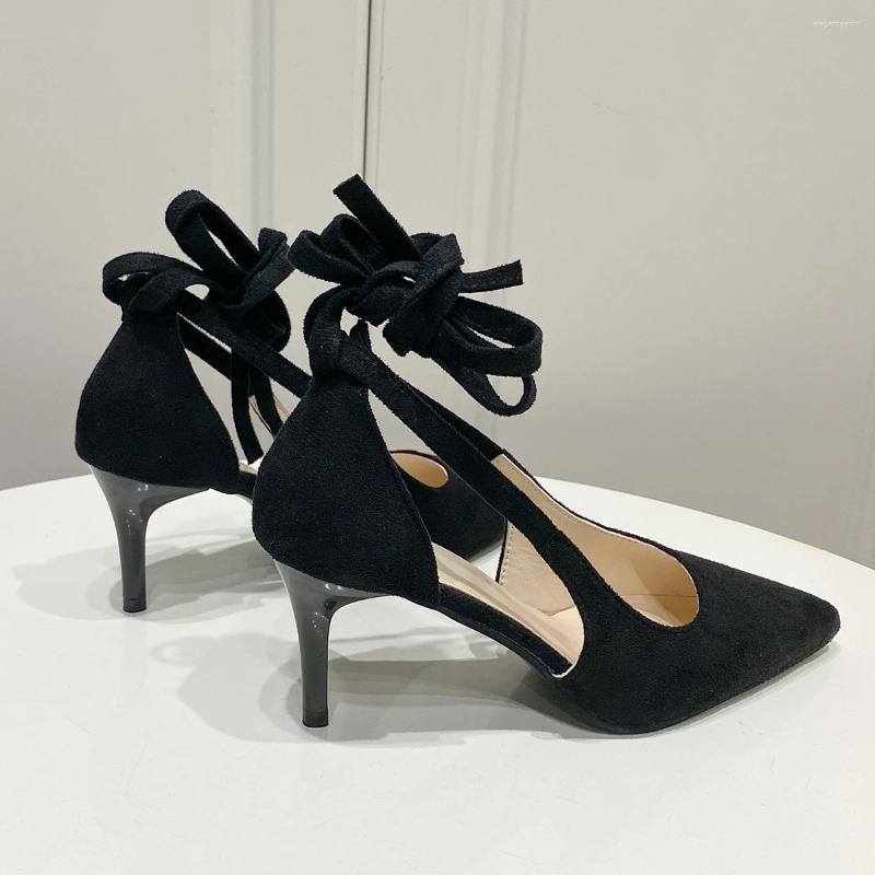 2025 S Fashion Designer Sandals Sexy High Heels Women Summer Peep Toe Heeled Ankle Strap Dance Shoes Black