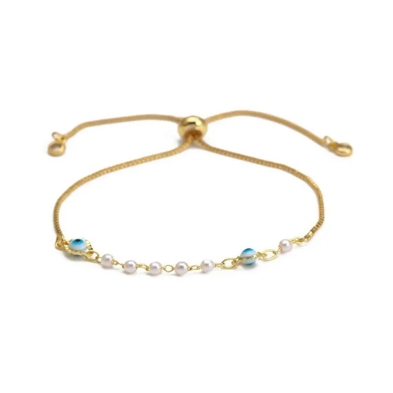 Charm Bracelets Gold Evil Blue Eye Lucky Turkish Eyes Bracelet For Women Girls Beach Jewelry Party Gift 10 Styles Drop Delivery Dh4Gn LL