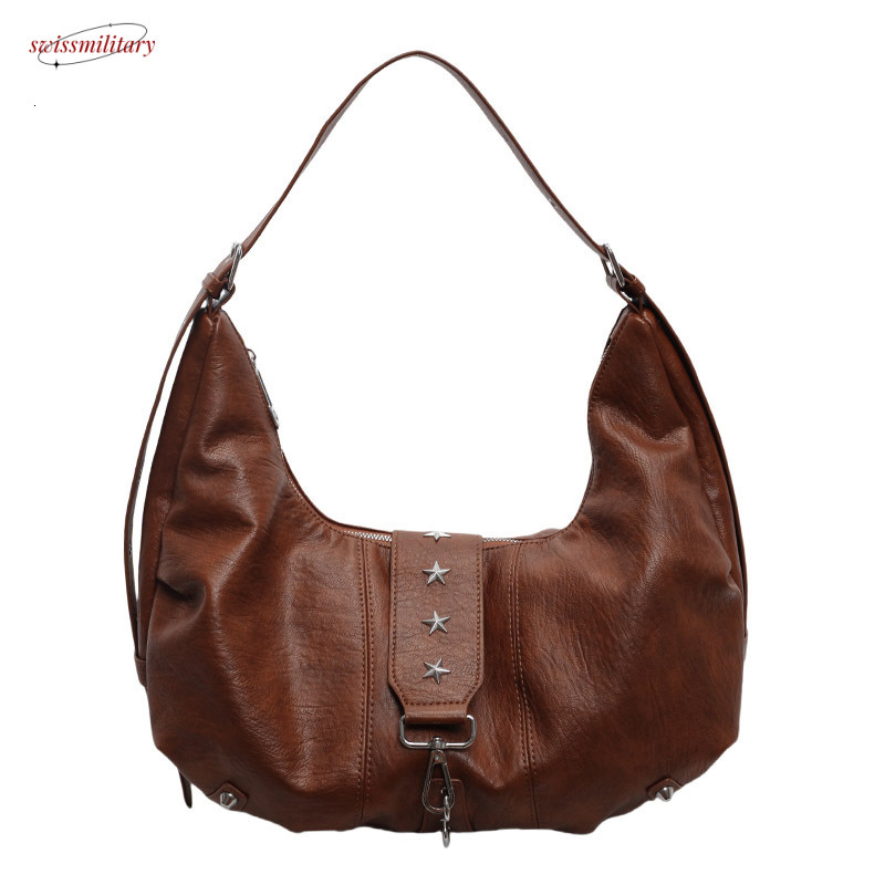 Tote texture casual large capacity shoulder soft leather lazy style versatile commuting bag for women #39 swissmilitary