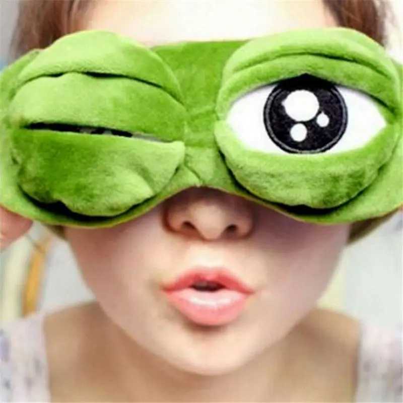 Sleep Eye Mask 3D Cute Frog Padded Shade Cover Sleeping Close/Open Funny Mask Novely Eye Patch Sleeping RestXJ250103