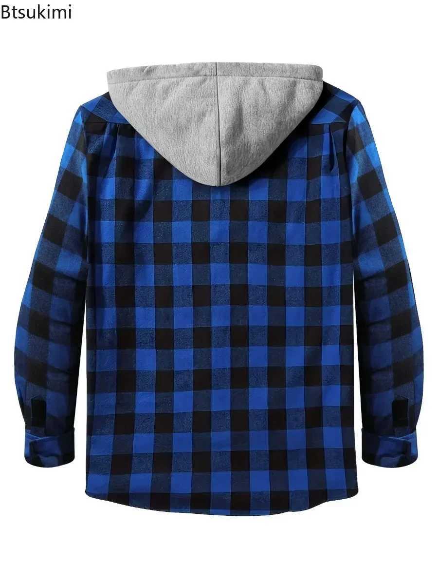 Spring and autumn mens plain weave shirt loose casual long sleeved shirt jacket fashionable hooded cardigan jacket mens simple sports top W250103