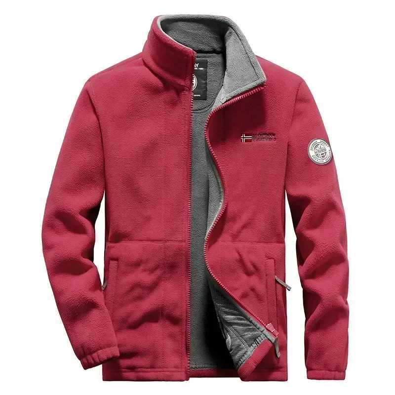 Mens wool jacket with thickened pockets polar Norwegian skiing jacket cold resistant jacket plus coat autumn casual warm jacket W250103