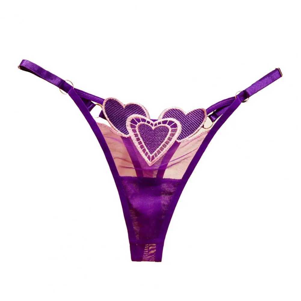 Women Panties Heart Pattern Breathable Embroidery No Constraint Seductive Soft Low Waist Panties Women Underpants For Inner WearXJ250103