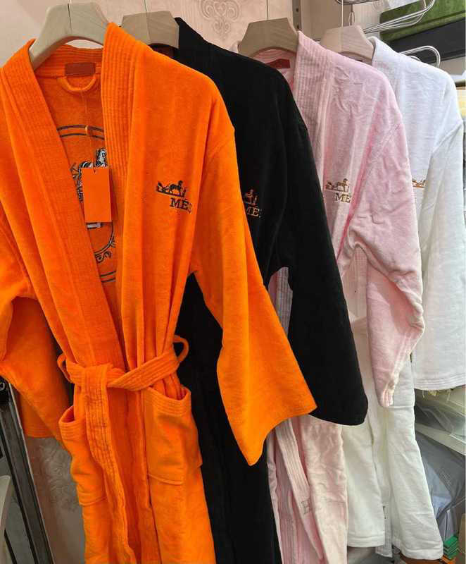 Robes Designer Bathrod Pure Cotton Bathrobe Orange Couple Home Clothing Pajamas Pure Cotton High end T03L