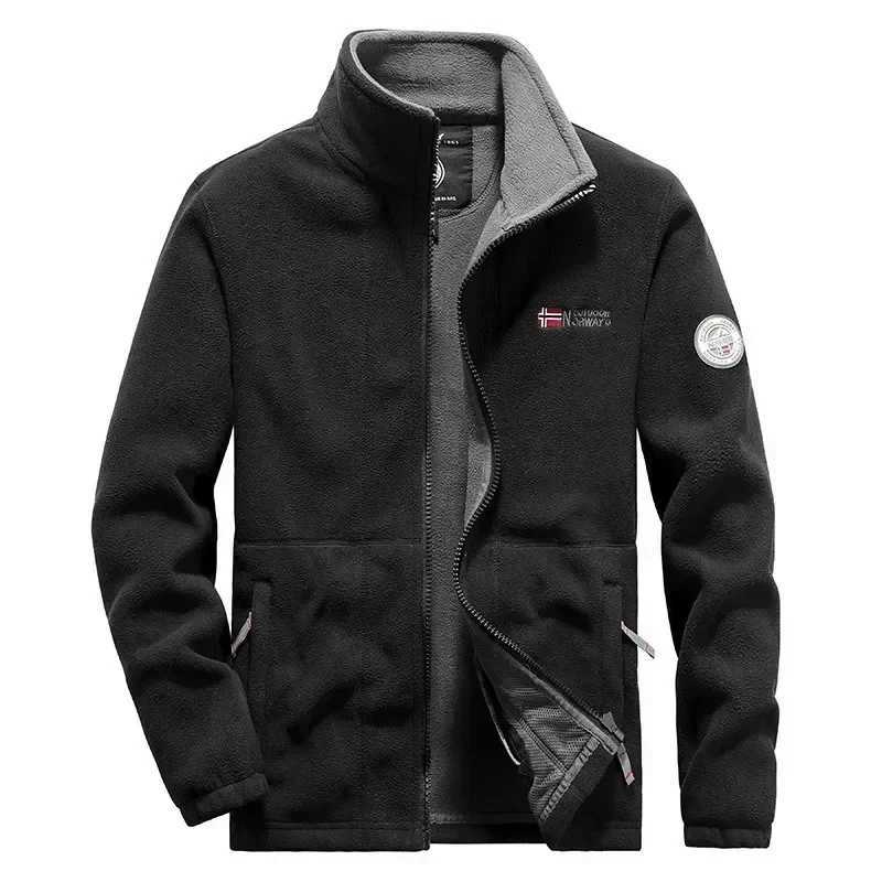 Mens wool jacket with thickened pockets polar Norwegian skiing jacket cold resistant jacket plus coat autumn casual warm jacket W250103