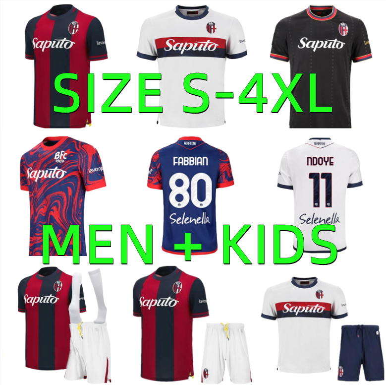 24 25 Bologna Mens Soccer Jerseys 2024 2025 POSCH ORSOLINI DOMINGUEZ ZIRKZEE FERGUSON DE SILVESTRI BEUKEMA BARROW Home Away 3rd Football Shirt Men kids kit