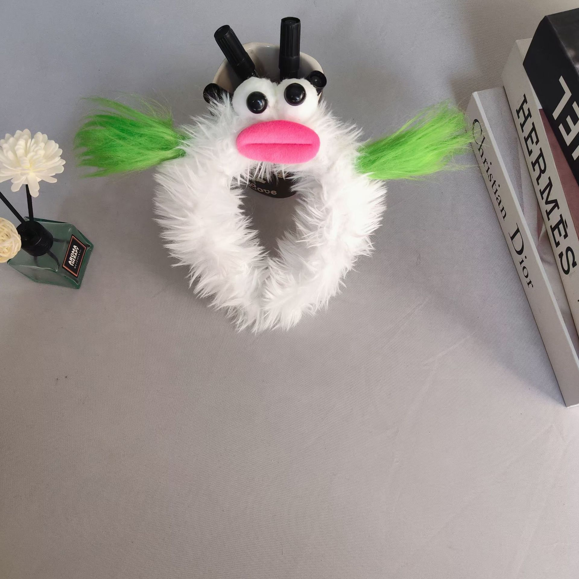 Bizarre Plush Hair Hoop Cute Girl Heart Ugly Cute Face Wash Headband Weird Explosive Hair Ugly Doll Hairpin Hair Accessories