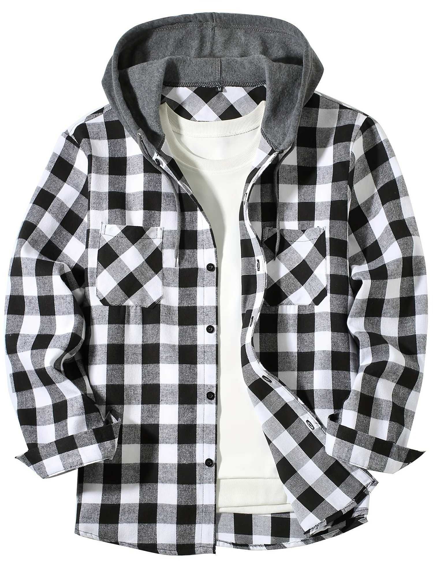 New outerwear for spring and summer mens loose plain hoodie large size fashionable casual long sleeved street shirt StyleS-3XL W250103