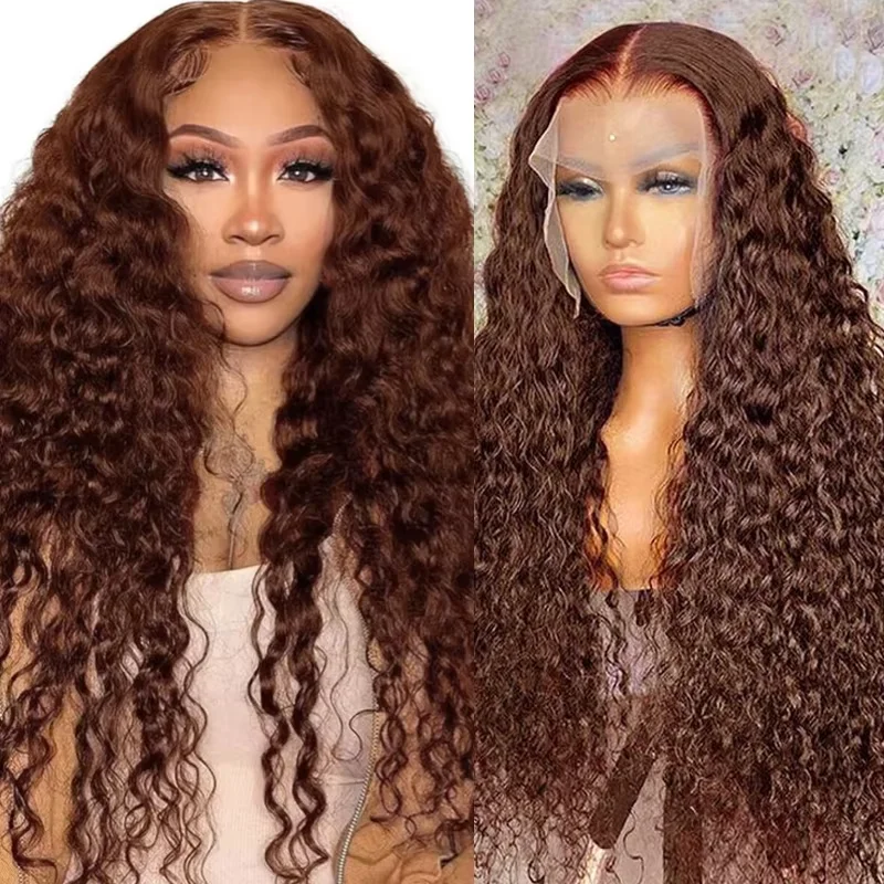 Luxurious 32 Inch Water Wave 13x4 HD Lace Front Wig Similar to Real Human Kinky Curly Hair Perfect Fit For Black Women Closure Wig Transparent Lace Pa