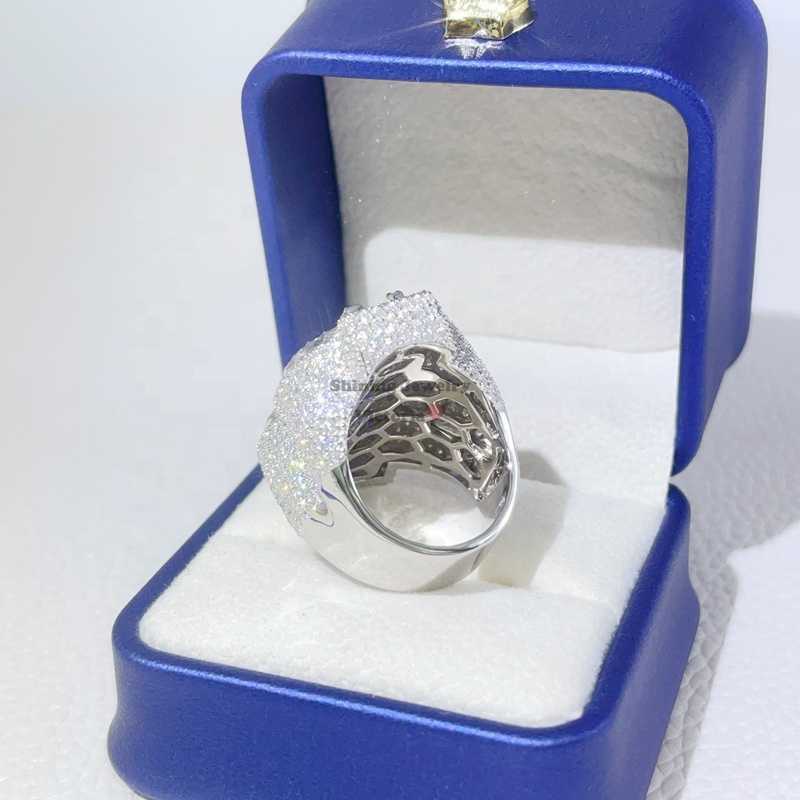 pass diamond tester hip hop iced out dollar sign vvs moissanite diamond men rings silver 925